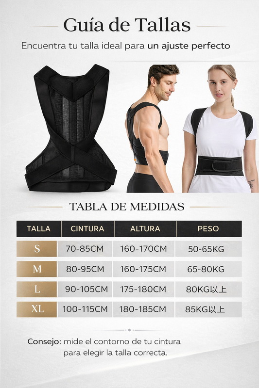 Recupera tu postura, alivia el dolor y mejora tu bienestar desde el primer uso.